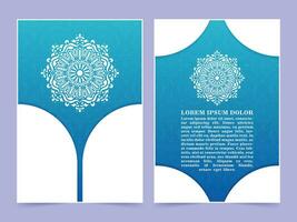 bleu islamique couverture avec mandala concept vecteur