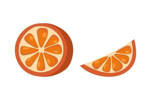 Couper Orange et Orange tranche. isolé vecteur illustration