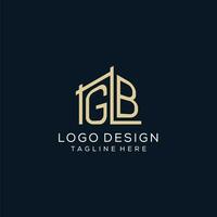 initiale gb logo, nettoyer et moderne architectural et construction logo conception vecteur