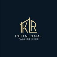 initiale kr logo, nettoyer et moderne architectural et construction logo conception vecteur