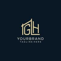 initiale gh logo, nettoyer et moderne architectural et construction logo conception vecteur