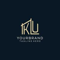 initiale ku logo, nettoyer et moderne architectural et construction logo conception vecteur