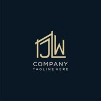 initiale jw logo, nettoyer et moderne architectural et construction logo conception vecteur