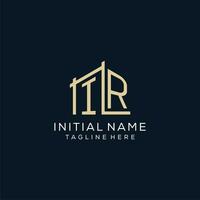 initiale ir logo, nettoyer et moderne architectural et construction logo conception vecteur