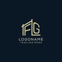 initiale fg logo, nettoyer et moderne architectural et construction logo conception vecteur