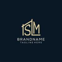 initiale sm logo, nettoyer et moderne architectural et construction logo conception vecteur