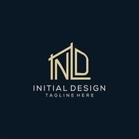 initiale nd logo, nettoyer et moderne architectural et construction logo conception vecteur