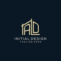 initiale un d logo, nettoyer et moderne architectural et construction logo conception vecteur