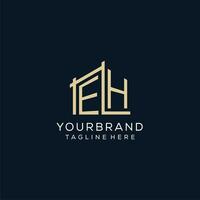 initiale hein logo, nettoyer et moderne architectural et construction logo conception vecteur