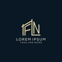 initiale fn logo, nettoyer et moderne architectural et construction logo conception vecteur