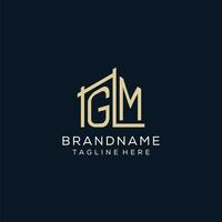 initiale gm logo, nettoyer et moderne architectural et construction logo conception vecteur