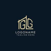 initiale gg logo, nettoyer et moderne architectural et construction logo conception vecteur
