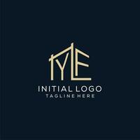 initiale yf logo, nettoyer et moderne architectural et construction logo conception vecteur