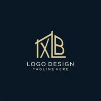 initiale xb logo, nettoyer et moderne architectural et construction logo conception vecteur