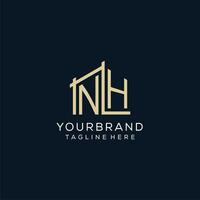 initiale nh logo, nettoyer et moderne architectural et construction logo conception vecteur