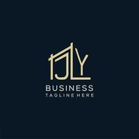 initiale jy logo, nettoyer et moderne architectural et construction logo conception vecteur