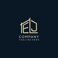 initiale ej logo, nettoyer et moderne architectural et construction logo conception vecteur