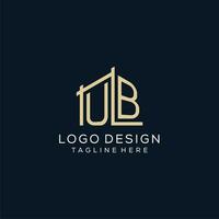 initiale ub logo, nettoyer et moderne architectural et construction logo conception vecteur