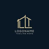 initiale lt logo, nettoyer et moderne architectural et construction logo conception vecteur