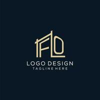 initiale fo logo, nettoyer et moderne architectural et construction logo conception vecteur