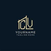 initiale CV logo, nettoyer et moderne architectural et construction logo conception vecteur