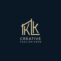 initiale kk logo, nettoyer et moderne architectural et construction logo conception vecteur