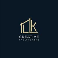 initiale lk logo, nettoyer et moderne architectural et construction logo conception vecteur