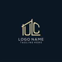 initiale uc logo, nettoyer et moderne architectural et construction logo conception vecteur