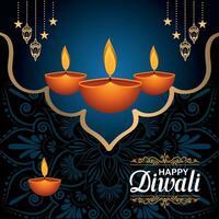 content Diwali, Festival de lumières, papier graphique de Indien rangoli, d'or lumières, coloré décoratif arrière-plan, bleu magenta Contexte vecteur