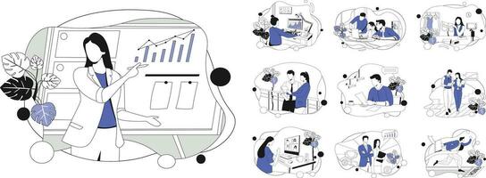 affaires commercialisation, plat vecteur illustration