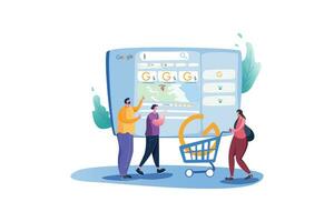 Google commercialisation page illustrateur vecteur