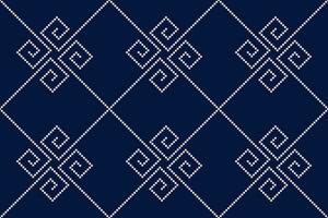 indigo marine bleu géométrique traditionnel ethnique modèle ikat sans couture modèle frontière abstrait conception pour en tissu impression tissu robe tapis rideaux et sarong aztèque africain Indien indonésien vecteur