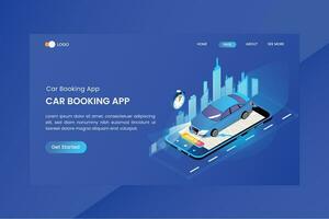voiture réservation app concept atterrissage page vecteur