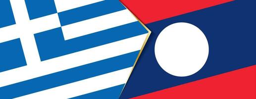Grèce et Laos drapeaux, deux vecteur drapeaux.