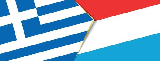Grèce et Luxembourg drapeaux, deux vecteur drapeaux.