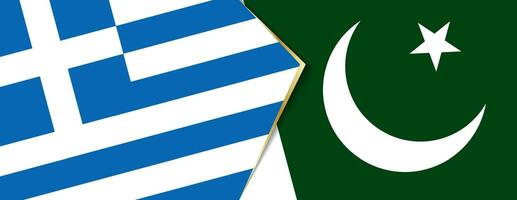 Grèce et Pakistan drapeaux, deux vecteur drapeaux.