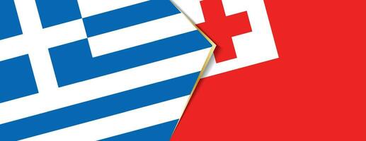 Grèce et Tonga drapeaux, deux vecteur drapeaux.