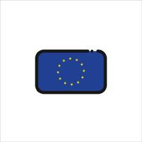 L'Europe  drapeau icône vecteur