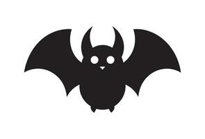 Halloween chauve souris Facile silhouette sur blanc Contexte vecteur