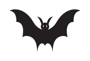 Halloween chauve souris Facile silhouette sur blanc Contexte vecteur