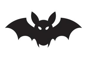 Halloween chauve souris Facile silhouette sur blanc Contexte vecteur