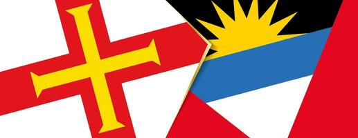 Guernesey et antigua et Barbuda drapeaux, deux vecteur drapeaux.