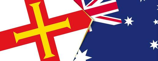Guernesey et Australie drapeaux, deux vecteur drapeaux.