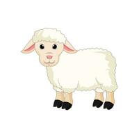 mignonne mouton dessin animé vecteur art sur blanc Contexte