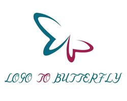 logo conception à papillon vecteur