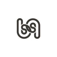lettre bq lié chevauchement 3d plat ligne logo vecteur