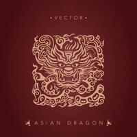 dragon asiatique modèle de totem de dragon chinois vecteur