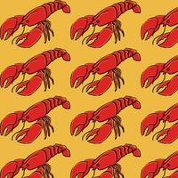 Homard illustration tuile vecteur conception illustration dans une Jaune Contexte