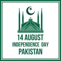 Joyeux jour de l&#39;indépendance 14 août Pakistan Carte de vœux vecteur