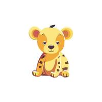 mignonne bébé tigre personnage vecteur illustration isolé sur une blanc Contexte